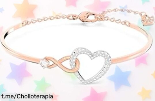 Brazalete infinito con corazón de Swarovski, diseño romántico y brillo que enamora a un precio de escándalo: ¡no te quedes sin el tuyo y sorprende hoy!