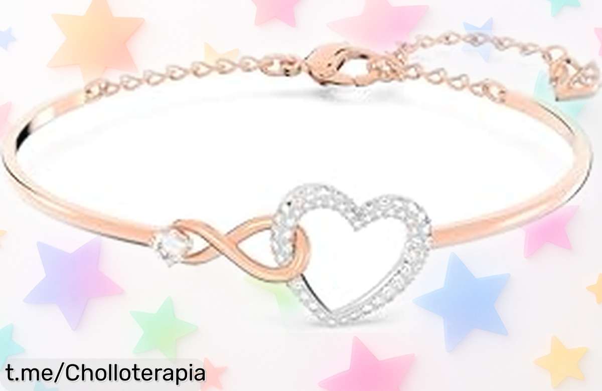 Brazalete infinito con corazón de Swarovski, diseño romántico y brillo que enamora a un precio de escándalo: ¡no te quedes sin el tuyo y sorprende hoy!