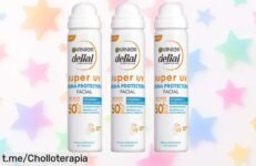 Bruma protectora facial FPS50+ Garnier Delial en pack de 3 a un precio loco: Protégete este verano sin sensación pegajosa y disfruta cada momento al máximo. ¡Consíguelo ya!