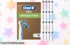 Cabezales de recambio OralB Pro CrossAction en pack de 16 que limpian a fondo y están más baratos que nunca, no te lo puedes perder ¡Actúa ya!