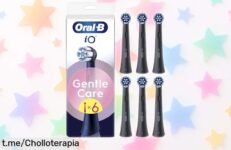 Cabezales de recambio OralB iO pack de 6 con filamentos suaves a un precio que no veas, ¡ideal para cuidar tu sonrisa y tus encías sensibles! No te lo pierdas.