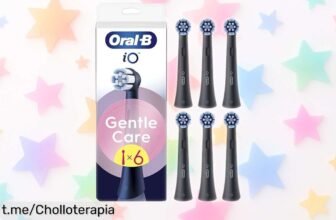 Cabezales de recambio OralB iO pack de 6 con filamentos suaves a un precio que no veas, ¡ideal para cuidar tu sonrisa y tus encías sensibles! No te lo pierdas.