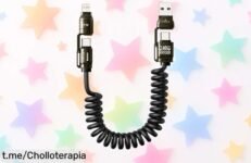 Cable de carga rápida 4 en 1 para coche que hará tus viajes más fáciles y divertidos, ¡ahora a un precio encantador que no querrás perderte!