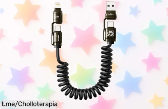 Cable de carga rápida 4 en 1 para coche que hará tus viajes más fáciles y divertidos, ¡ahora a un precio encantador que no querrás perderte!