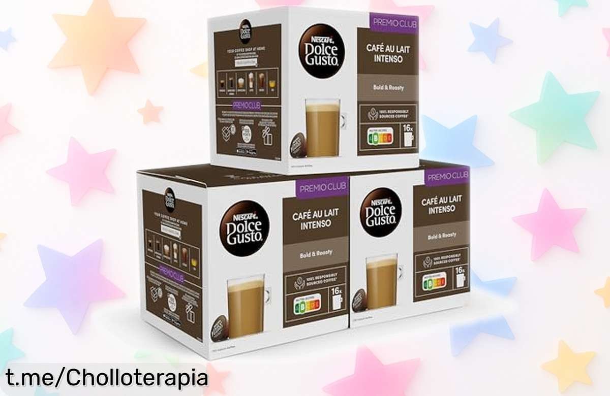 Café con leche intenso NESCAFÉ Dolce Gusto: pack de 48 cápsulas a precio loco que despiertan tus sentidos y llenan tu hogar de aroma irresistible. ¡No te lo pierdas!