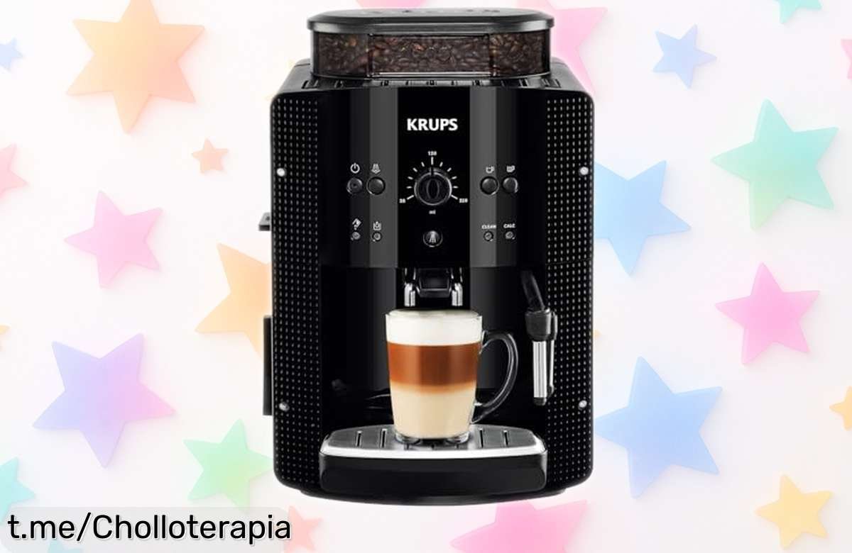 Cafetera superautomática Krups Roma con molinillo y espumador pro, ¡un ofertón irresistible para disfrutar del café a tu medida! ¿Te lo vas a perder?