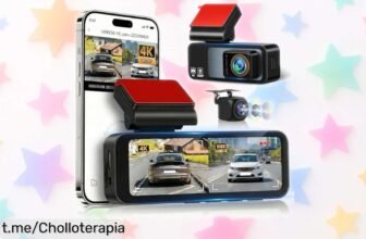 Cámara para coche 4K con GPS y WiFi, ¡super chollo! Captura cada detalle mientras conduces. No te pierdas esta oportunidad única de grabar tus viajes a un precio que sorprende.