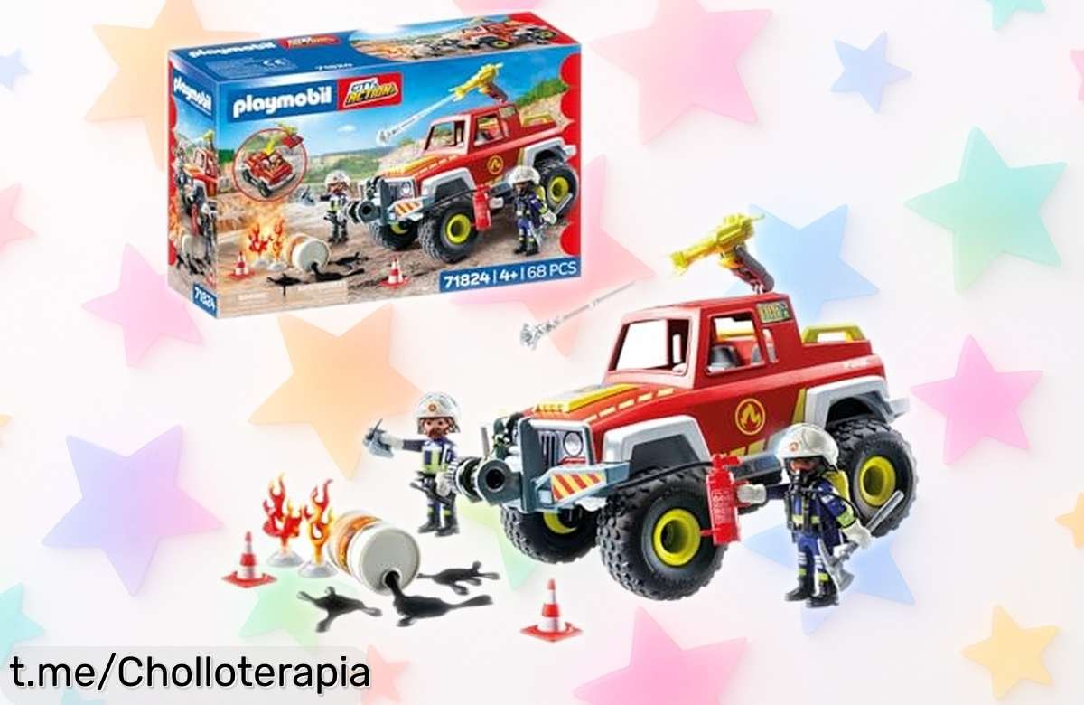 Camión de bomberos Playmobil 71824: Diversión a toda marcha para los peques, un juguete seguro que conecta con su imaginación ¡y ahora a precio de ganga!