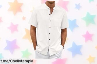 Camisa de lino Henley para hombre, el chollazo que necesitas: diseño moderno y frescura a un precio de escándalo que te hará lucir increíble. ¡No esperes más!