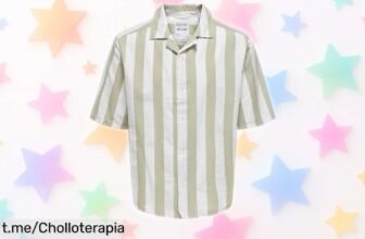 Camisa de rayas beige ONLY & SONS a precio regalado, ideal para cualquier plan y lucir con estilo; ¡no dejes escapar esta oportunidad única!