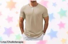 Camiseta Henley de manga corta COOFANDY a un precio loco que renueva tu armario sin pensar, elegante y duradera para que des el estilo que mereces. ¡No te quedes sin la tuya!