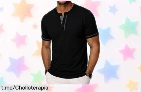 Camiseta Henley de manga corta Wayleb: ¡super chollo por un precio regalado! Este look casual te hará vivir momentos inolvidables sin vaciar tu bolsillo. ¡No te la pierdas!