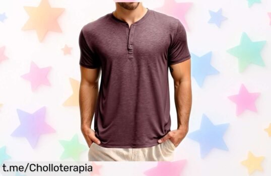 Camiseta básica de hombre Runcati con cuello Henley y botones, un ofertón irresistible que no podrás dejar escapar, ¡renueva tu armario hoy mismo!