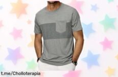 Camiseta básica de hombre Wayleb con bolsillo a precio loco, ideal para looks casuales sin complicaciones. ¡No se queda en tu armario!