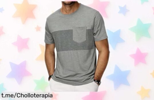 Camiseta básica de hombre Wayleb con bolsillo a precio loco, ideal para looks casuales sin complicaciones. ¡No se queda en tu armario!