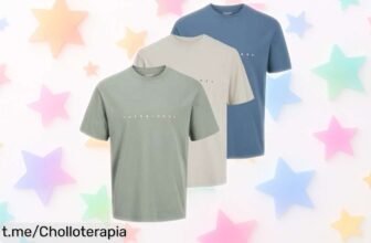 Camiseta básica para hombre Jack & Jones en pack de 3, estilo relajado y precio regalado que no vas a querer perderte. ¡Hazte con este super chollo ya!