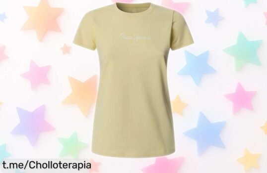 Camiseta básica para mujer Pepe Jeans New Virginia SS N con logo, un ofertón que te hará sentir increíble y se mueve contigo. ¡No dejes pasar esta oportunidad!
