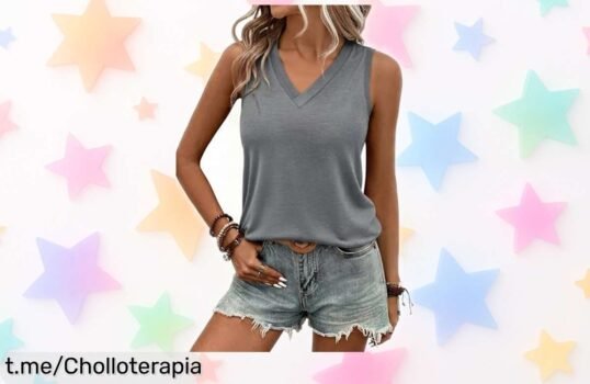 Camiseta básica sin mangas Aottori con cuello en V a precio de escándalo, renueva tu armario rápido y fácil antes que se agote esta oportunidad única.