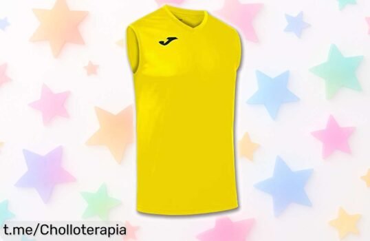 Camiseta deportiva sin manga Joma, ligero y transpirable: ¡ofertón brutal para que sudes con estilo! No dejes pasar esta locura.¡Corre a por la tuya ya y dale caña al deporte!