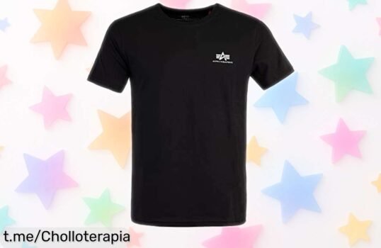 Camiseta hombre Alpha Industries con diseño auténtico y detalle de bandera en la manga, ahora a un precio de escándalo que no querrás dejar escapar. ¡Hazla tuya ya!