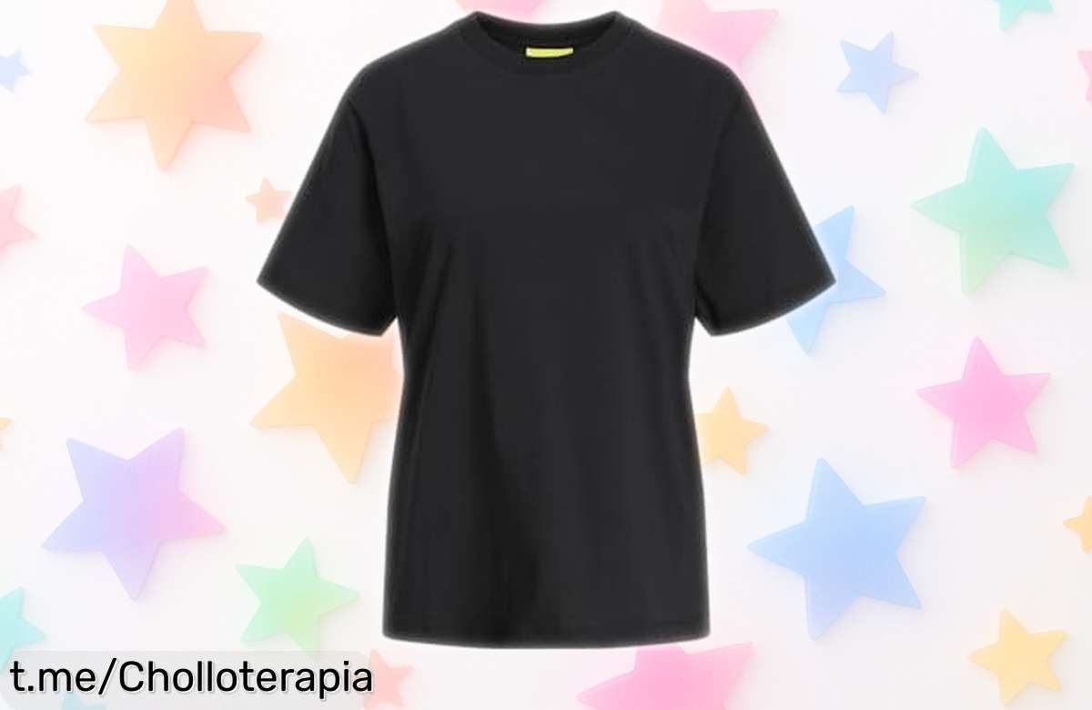 Camiseta negra JACK & JONES con estilo inconfundible y precio regalado, ¡no te la pierdas o quedarás sin ella!
