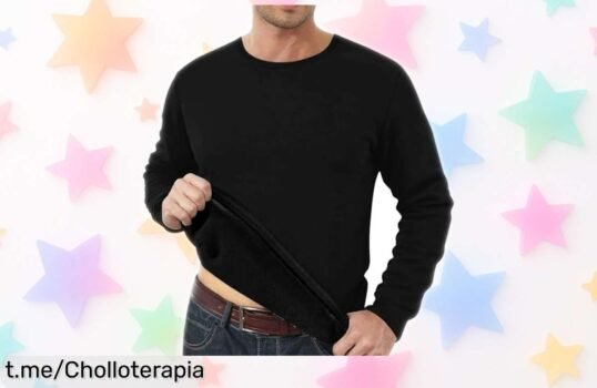Camiseta térmica de algodón para hombre con forro polar: calor y movilidad en un ofertón que no puedes dejar pasar, ¡aprovéchalo antes de que se agote!