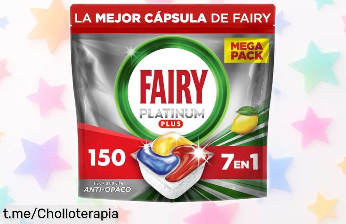 Cápsulas Fairy Platinum Plus Limón, 150 unidades para platos brillantes y limpios al instante; rebajadas a precio de locura, ¡no te quedes sin ellas!