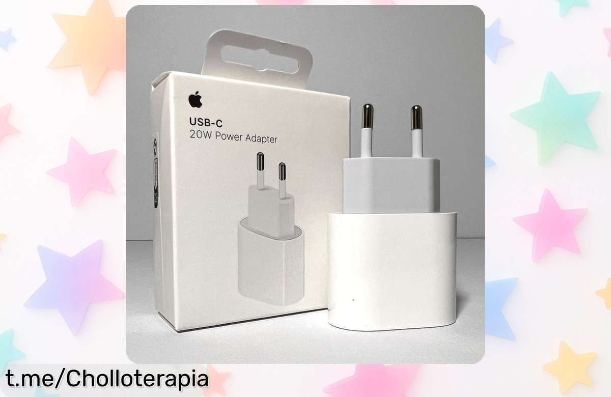 Cargador original Apple USB-C de 20W, oferta imperdible para que tu iPhone o iPad nunca se quede sin batería, ¡aprovecha y llévatelo ya antes de que desaparezca!