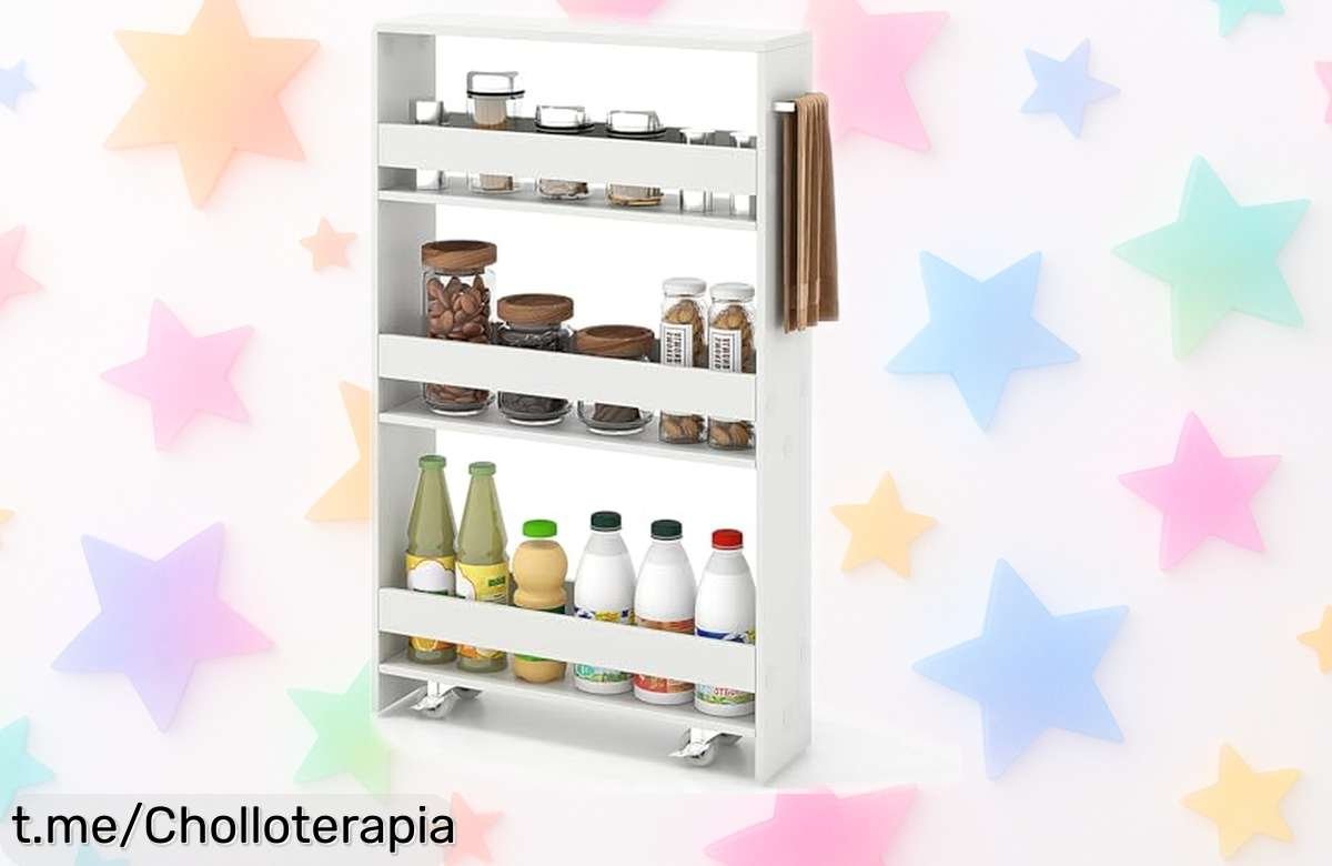 Carrito estrecho de 4 niveles COSTWAY, el ofertón que transforma tu hogar: ordena y lleva todo a mano en cualquier rincón. ¡Aprovecha ya esta oportunidad única!