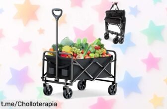 Carro plegable DASCK resistente hasta 120 kg con ruedas giratorias y mango ajustable, ¡una ganga de oferta que se va volando! No te quedes sin el tuyo.