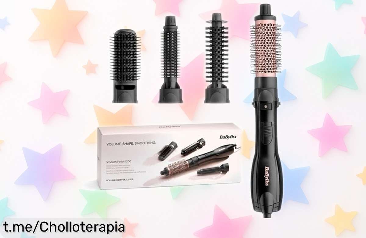 Cepillo de aire caliente BaByliss Smooth Finish 1200W, seca y alisa en un instante con un precio loco que hará sonreír a tu cabello. ¡No te lo pierdas o se escapará!