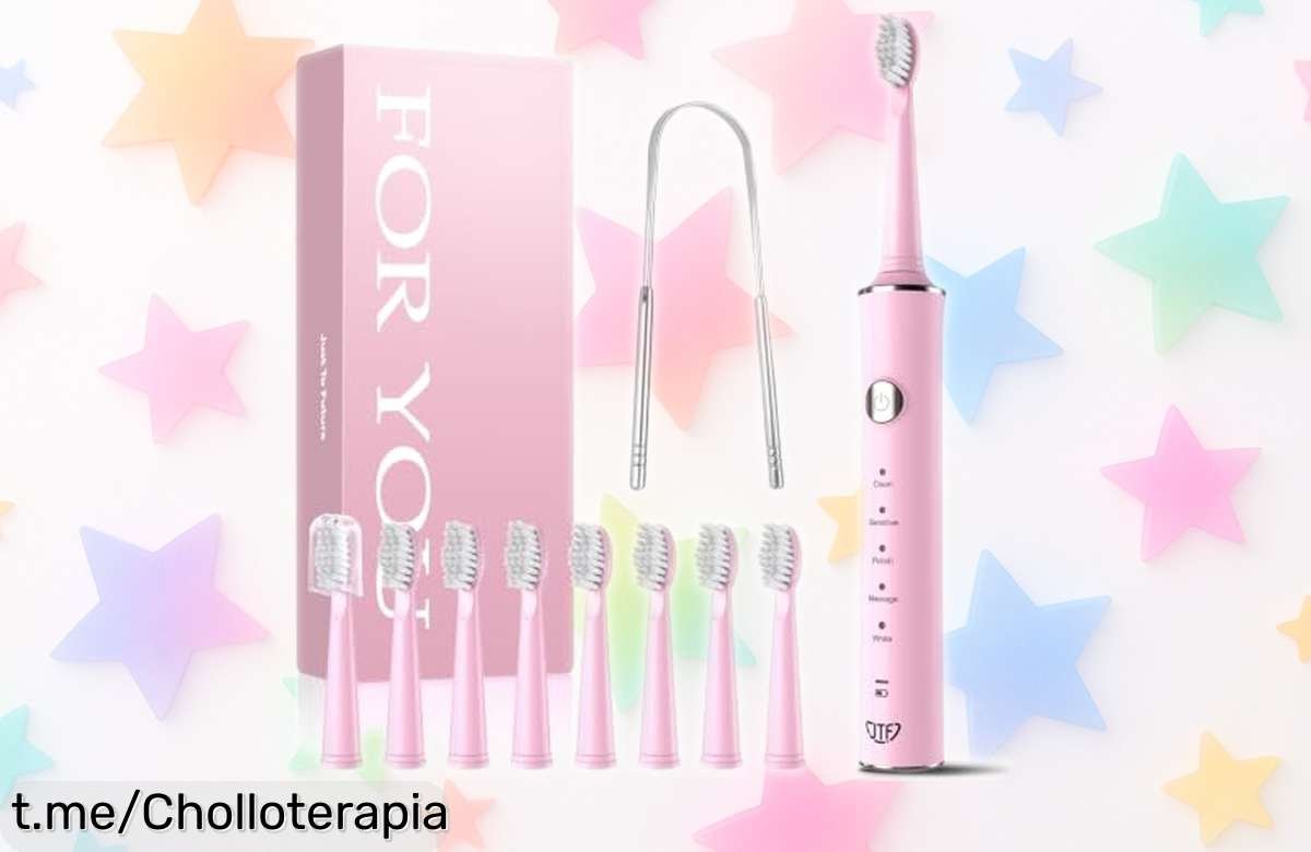 Cepillo de dientes eléctrico JTF con 8 cabezales y batería de 45 días, un ofertón que te dejará sonriendo a cada paso ¡No pierdas esta oportunidad increíble!