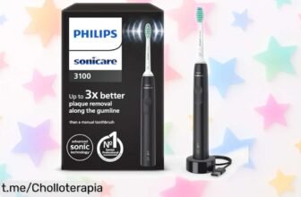 Cepillo dental eléctrico sónico Philips Sonicare 3100, una oferta increíble que te asegura dientes limpios en un abrir y cerrar de ojos. ¡No dejes pasar esta oportunidad!
