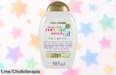 Champú anti frizz OGX Coconut Miracle Oil a precio loco, ¡despídete del cabello seco y muestra una melena suave todo el día! No te quedes sin él, tu pelo lo merece.