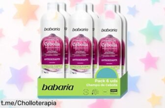 Champú de cebolla Babaria en pack de 6 botellas, precio loco que fortalecerá tu pelo y lo hará crecer como nunca. ¡No pierdas esta oportunidad para cuidar a toda la familia!