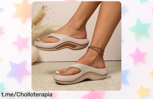 Chanclas de plataforma para mujer con suela antideslizante que cuidan tus pies por un precio loco, ¡aprovéchalas antes que se agoten!