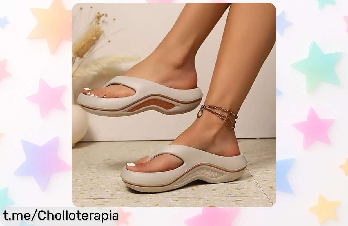 Chanclas de plataforma para mujer con suela antideslizante que cuidan tus pies por un precio loco, ¡aprovéchalas antes que se agoten!