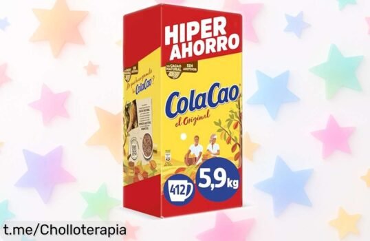 ColaCao Original XXL de casi 6 kg a precio de escándalo, sabor siempre listo para que disfrutes cada grumito y compartas la alegría en familia. ¡No te quedes sin el tuyo!