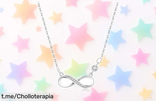 Collar de plata 925 con colgante corazón infinito de VEEDOFA a precio ridículo, brilla como el amor y viene en cajita ideal para sorprender. ¡No te quedes sin él!