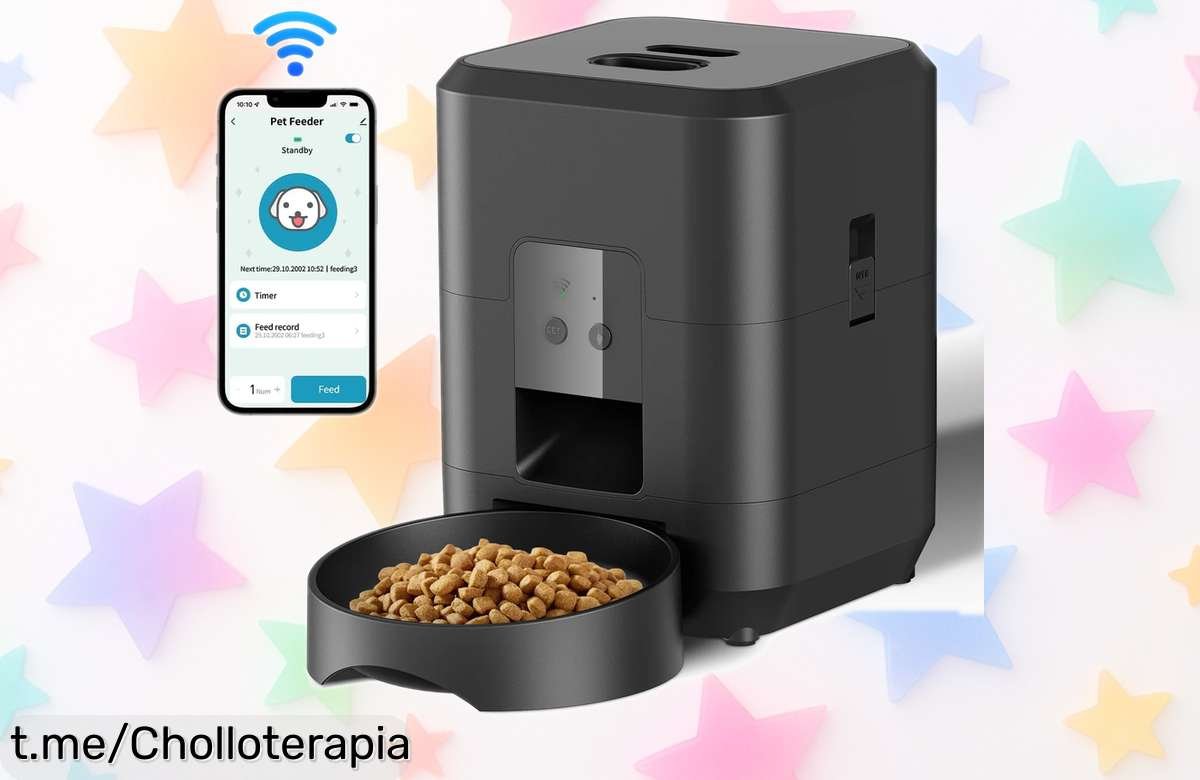 Comedero automático para perros y gatos con temporizador, ¡un chollazo que te quita la presión de alimentar a tu mascota! No pierdas esta oportunidad única.