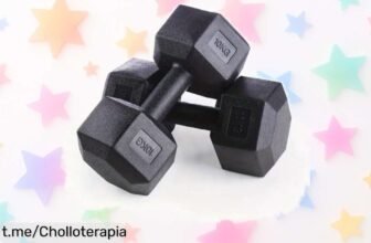 Completo y resistente juego de 2 mancuernas hexagonales con vinilo que te hará entrenar como nunca, ¡aprovecha su precio rebajado y ponle energía a tus rutinas ya!