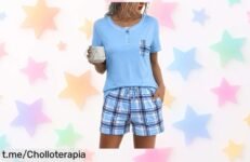 Conjunto de pijama Litherday para mujer, suave y cómodo con bolsillos; rebajado a un precio loco, ¡no esperes más y vístete de relax hoy mismo!