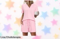 Conjunto de pijama corto Bresdk, algodón suave y cómodo a un precio loco. Renueva tu ropa de dormir con este chollazo que no querrás dejar pasar. ¡No te quedes sin el tuyo!