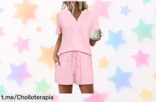 Conjunto de pijama corto Bresdk, algodón suave y cómodo a un precio loco. Renueva tu ropa de dormir con este chollazo que no querrás dejar pasar. ¡No te quedes sin el tuyo!
