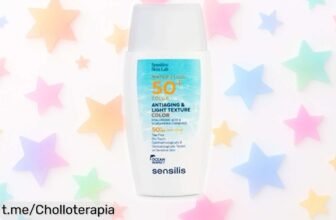 Crema facial ultraligera Sensilis Water Fluid 50+ con color a un precio loco: hidrata, protege y disimula imperfecciones. ¡No dejes escapar este super chollo para brillar!