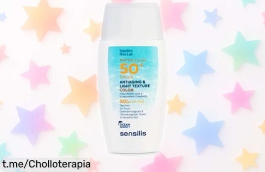 Crema facial ultraligera Sensilis Water Fluid 50+ con color a un precio loco: hidrata, protege y disimula imperfecciones. ¡No dejes escapar este super chollo para brillar!