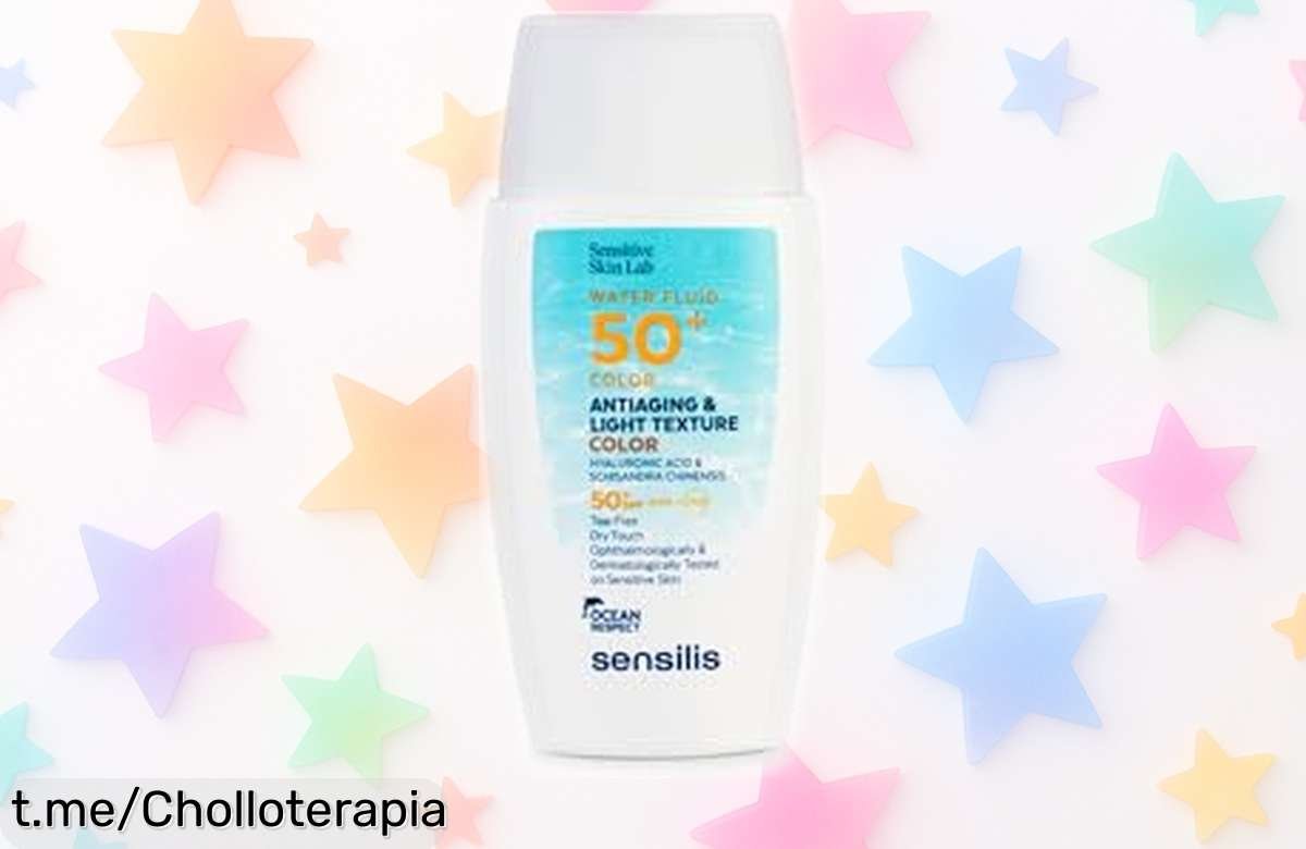 Crema facial ultraligera Sensilis Water Fluid 50+ con color a un precio loco: hidrata, protege y disimula imperfecciones. ¡No dejes escapar este super chollo para brillar!
