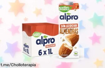 Deliciosa bebida vegetal de almendras Alpro, pack de 6 litros sin azúcar ni gluten a precio regalado para que disfrutes cuidándote. ¡No te quedes sin el tuyo!