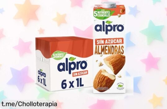 Deliciosa bebida vegetal de almendras Alpro, pack de 6 litros sin azúcar ni gluten a precio regalado para que disfrutes cuidándote. ¡No te quedes sin el tuyo!