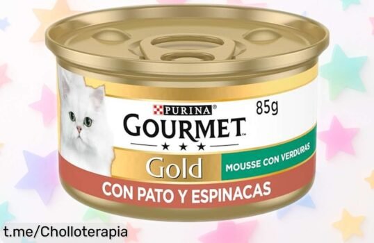 Deliciosa comida húmeda Gourmet Gold Mousse con pato y espinacas en pack de 24 latas a un precio tirado que hará feliz a tu gato. ¡No dejes pasar este chollo!